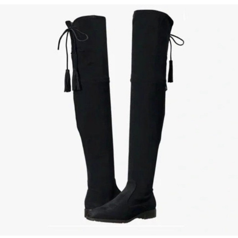 Marc Fisherโ Black Suede Over The Knee Boots Tassel Side Zip Women Size 6.5